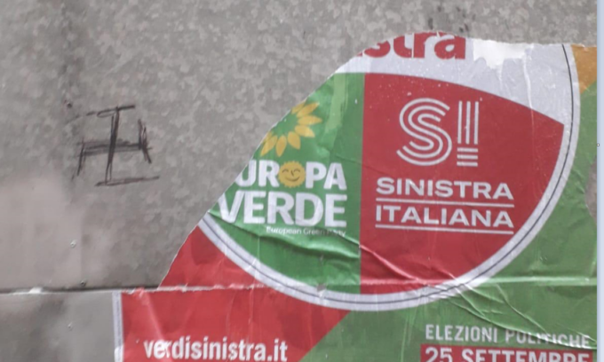 Vandalismi e svastiche, rovinati i manifesti elettorali