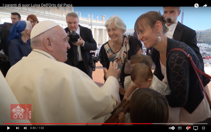 I parenti di Suor Luisa dell’Orto in visita da Papa Francesco