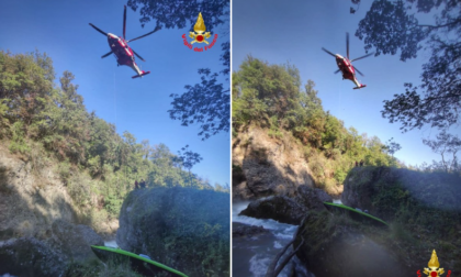 Bloccato con la canoa nelle rapide dell’Adda: salvato dai Vigili del fuoco