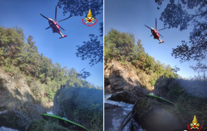 Bloccato con la canoa nelle rapide dell’Adda: salvato dai Vigili del fuoco