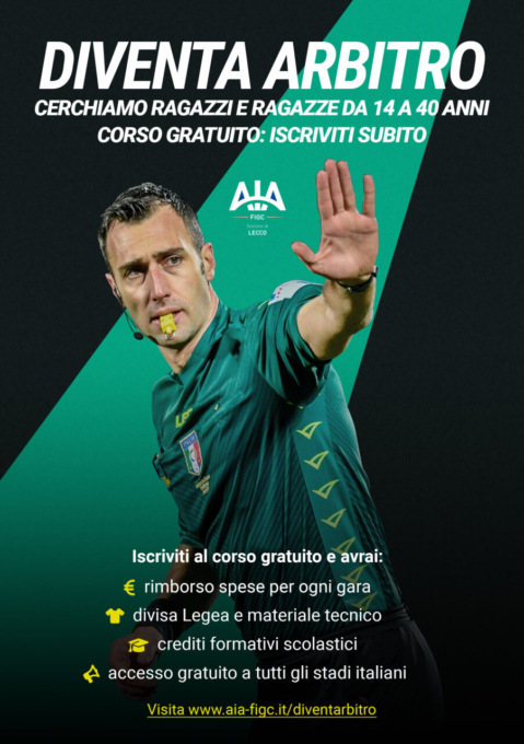 Aia Lecco, al via la campagna di reclutamento per diventare arbitro di calcio