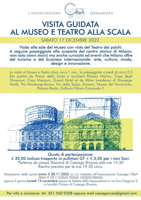 Visita guidata al Museo e Teatro alla Scala con l’Associazione Cassago CReA