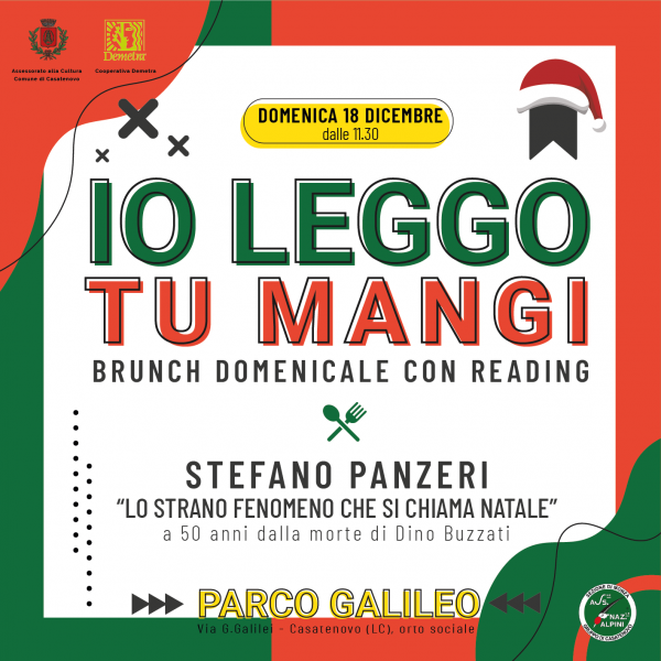 “Io leggo, tu mangi” in locandina il 18 dicembre