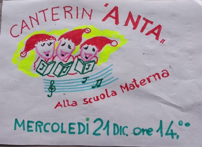 I Canterin’Anta festeggiano il Natale con i bambini dell’asilo