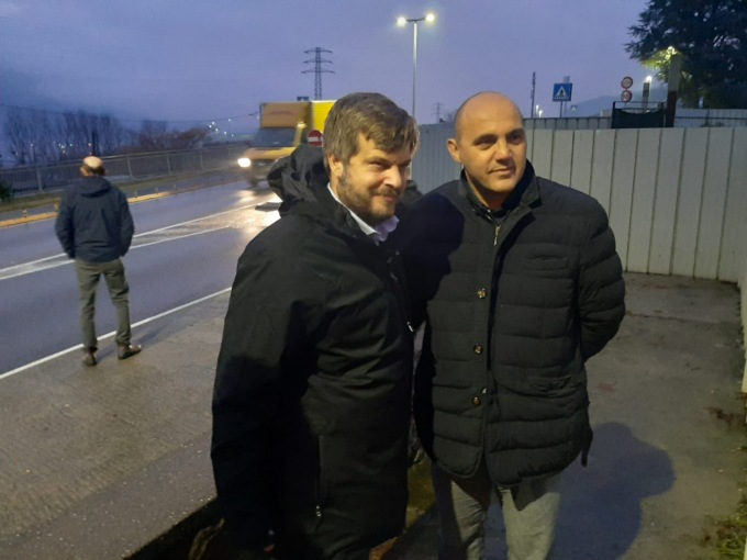 Elezioni regionali, Majorino in visita al cantiere della Lecco-Bergamo