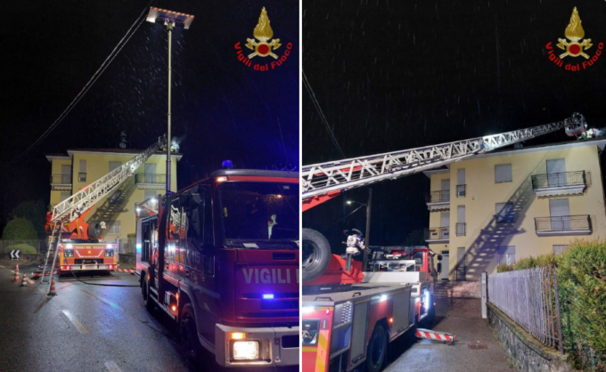 A fuoco una canna fumaria a Merate