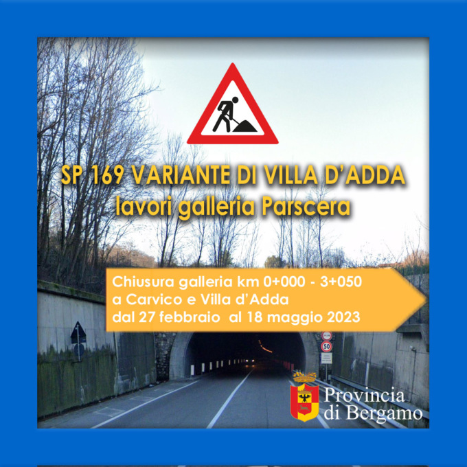 Galleria di Villa d’Adda, da domani la chiusura: disagi in vista