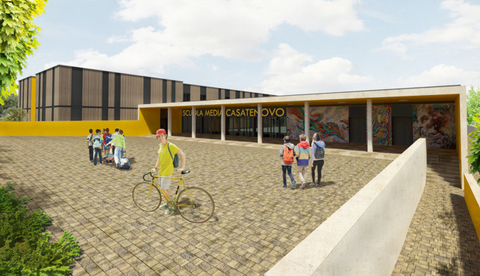 Nuova scuola media, variante per il risparmio energetico