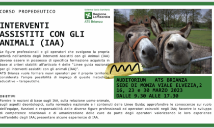 Interventi assistiti con gli animali: ATS Brianza organizza una nuova edizione del corso