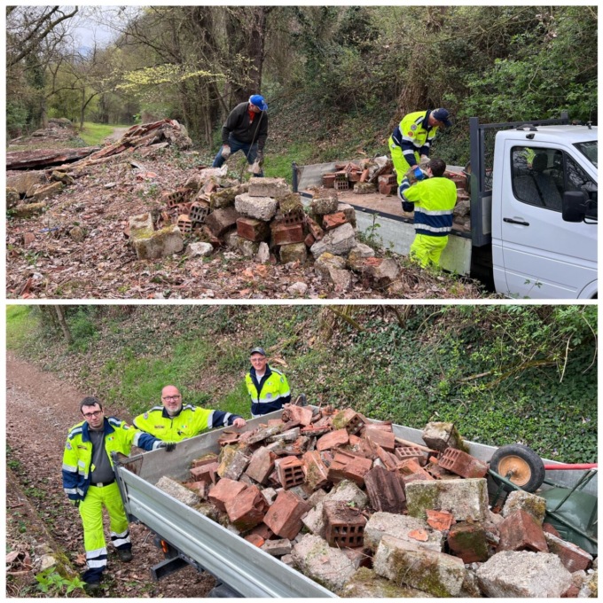 I volontari dell’Unità 59 bonificano via Adda