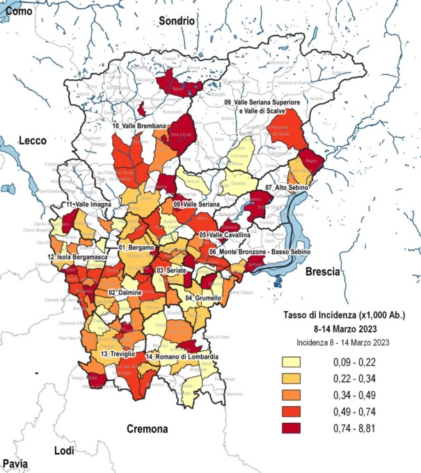 Covid nella bergamasca, stabile il numero di casi