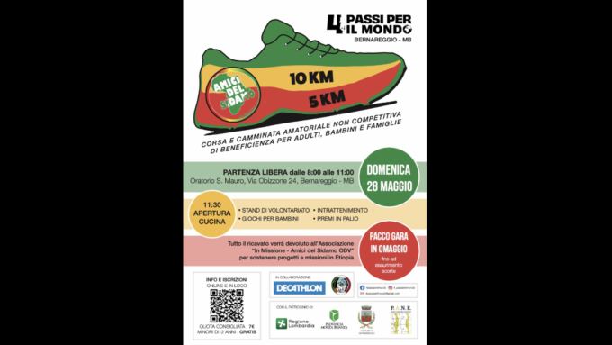 Bernareggio: tutto pronto per la seconda edizione della “4 passi per il mondo”
