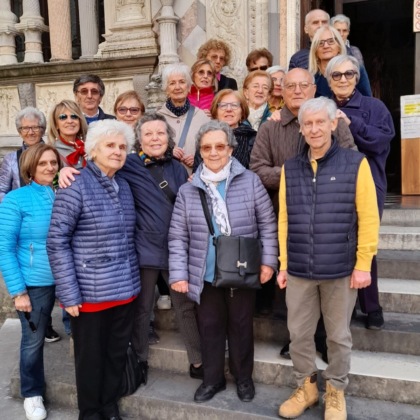 La comitiva dell'Università della terza età di Casatenovo a Bergamo lo scorso 28 marzo