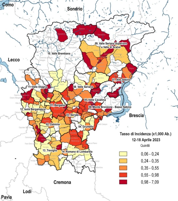 Covid nella bergamasca, casi in leggero aumento