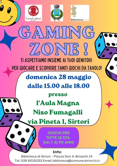 Torna il Gaming Zone a Sirtori
