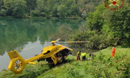 Cade sul lungo Adda: 55enne trasportato in ospedale in  elicottero in condizioni serie