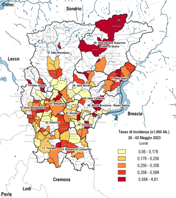 Covid nella bergamasca, si registra un calo dei casi