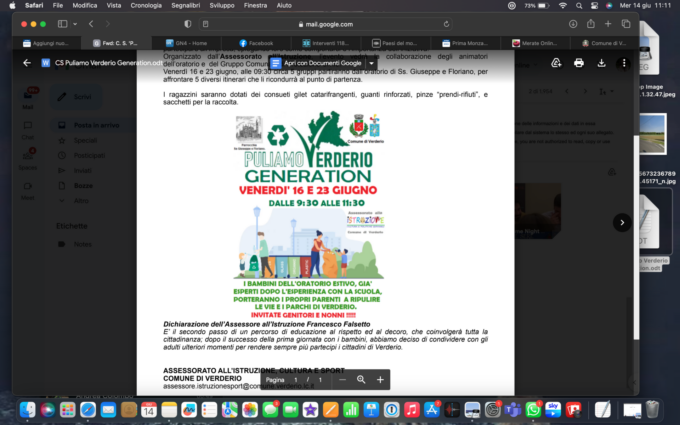 Continuano le giornate ecologiche a Verderio
