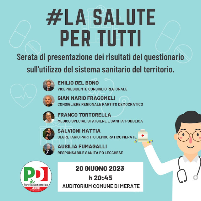 La salute per tutti, il Pd presenta l’esito del questionario sulla sanità