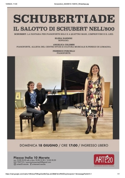 Artee20 presenta il concerto di Federico Porcelli