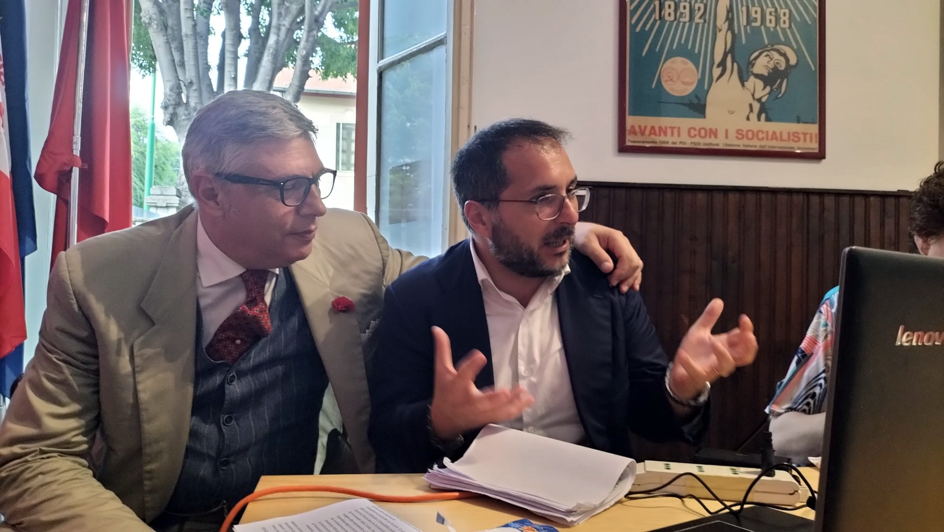 il segretario regionale lombardo Lorenzo Cinquepalmi e il segretario nazionale Enzo Maraio