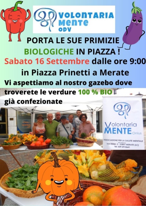 Associazione Volontaria-Mente ODV in piazza Prinetti a Merate