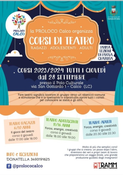 Corsi di teatro per tutti con Pro Loco Calco