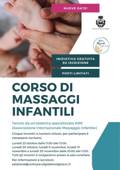Corso di massaggio infantile a Olgiate Molgora