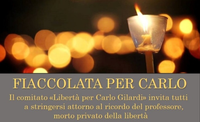 Il comitato “Libertà per Carlo Gilardi” invita a partecipare alla fiaccolata per ricordare il professore