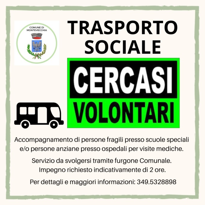 Il Comune di Montevecchia è alla ricerca di volontari