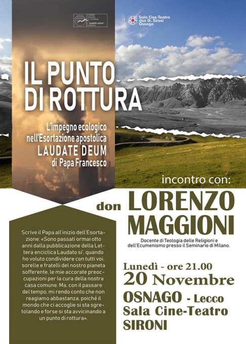 “Il punto di rottura”: a Osnago l’incontro con don Lorenzo Maggioni
