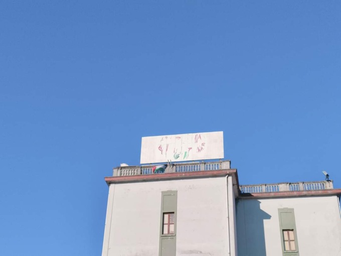 Bandiera della  Palestina issata sulla Vismara