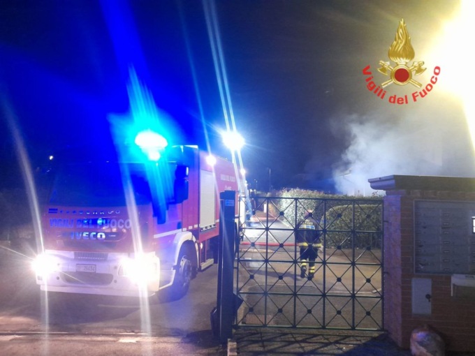 Incendio in una villa