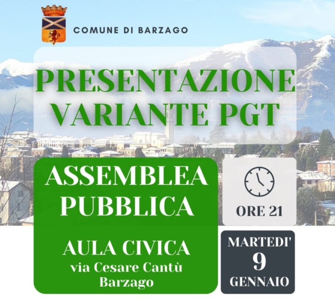 A Barzago assemblea con la cittadinanza sul Pgt
