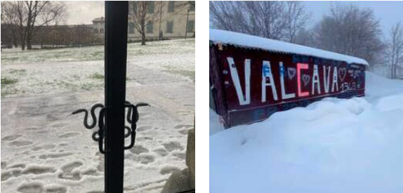 Grandine in pianura e neve in collina LE FOTO del weekend