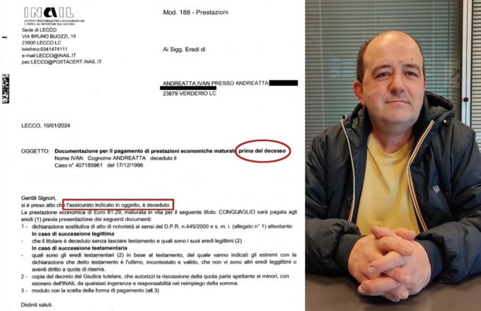 Per l’Inail è morto, ma lui è vivo e vegeto