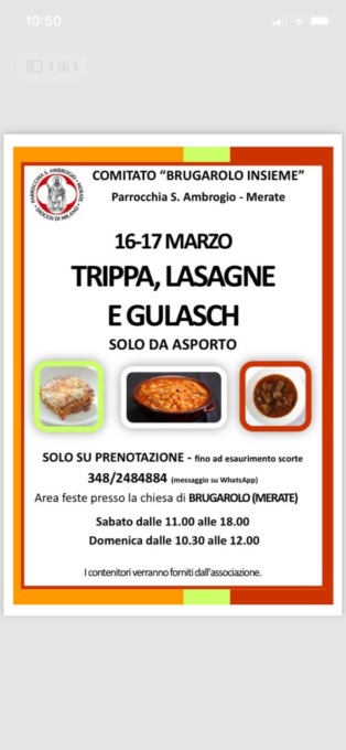 Con Brugarolo Insieme: trippa, lasagne e gulasch d’asporto