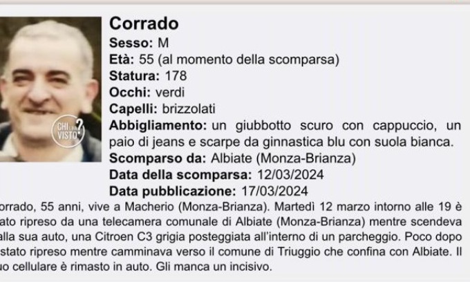 Scomparso da casa, appello per trovarlo