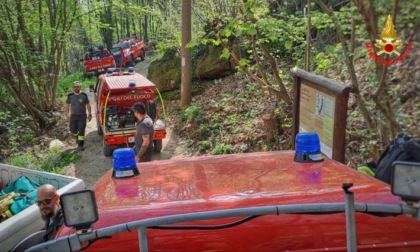 Fiamme sul Monte di Brianza: in volo anche l'elicottero