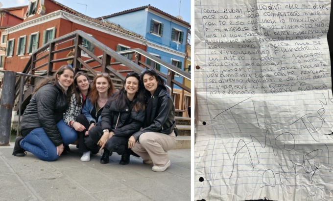 Il messaggio in bottiglia ritrovato a Venezia da un gruppo di amiche: «Ruben torna da me»
