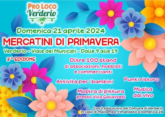 Pro Loco Verderio, domenica 21 i mercatini di primavera