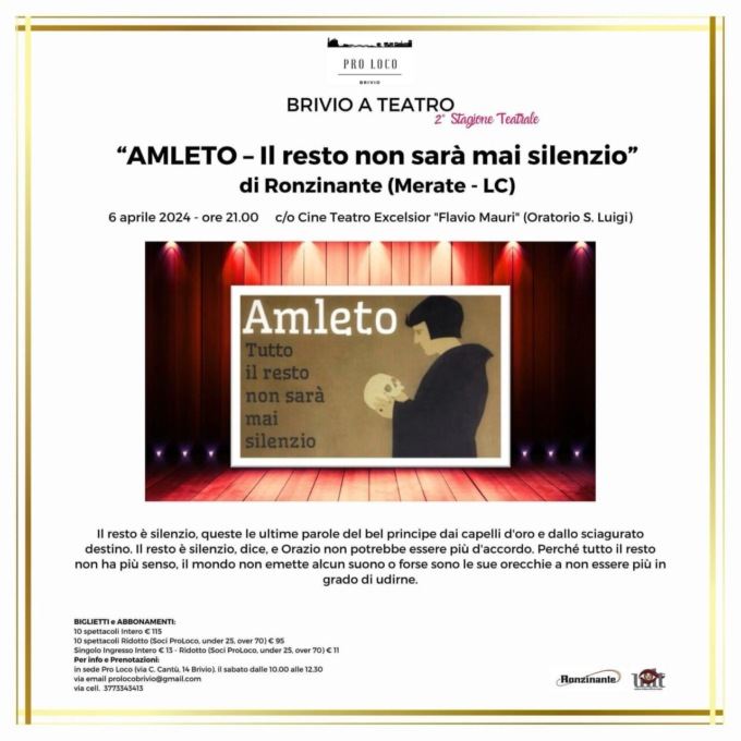 Nuovo appuntamento con la rassegna “Brivio a teatro”