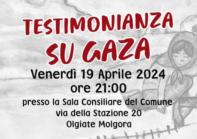 Testimonianza su Gaza a Olgiate Molgora