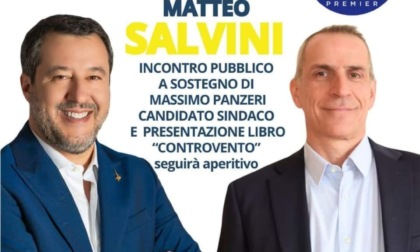 Matteo Salvini a Merate a sostegno della campagna elettorale di Panzeri