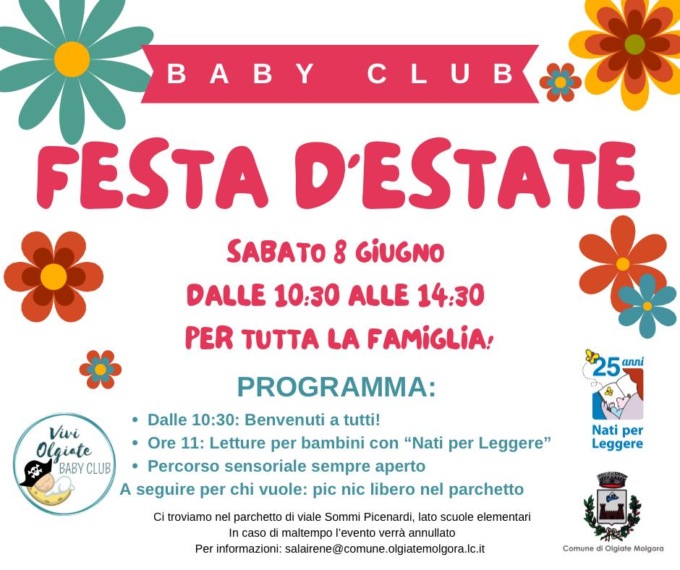 “Festa d’estate” per bimbi e famiglie con “Nati per leggere”