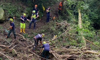 La Protezione civile di Chignolo d'Isola al lavoro nel Comune di Caprino