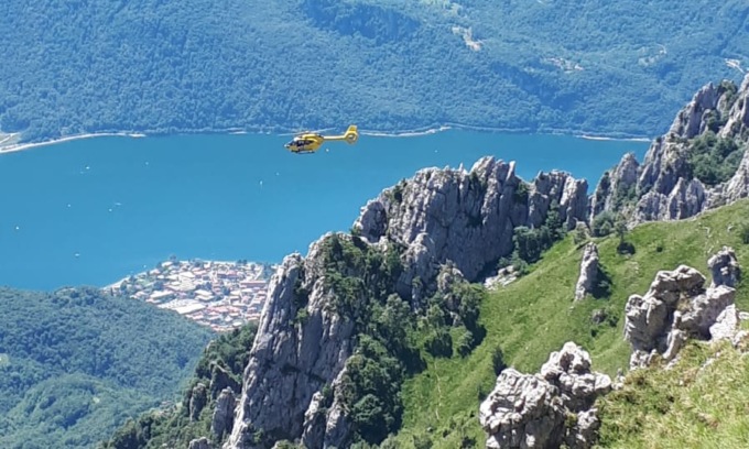 Grignetta: masso precipita dal Torrione Palma, due scalatori in condizioni serie
