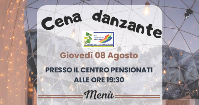 Cena danzante con i pensionati cassaghesi