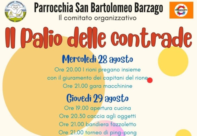 Barzago, tutto pronto per il Palio delle contrade