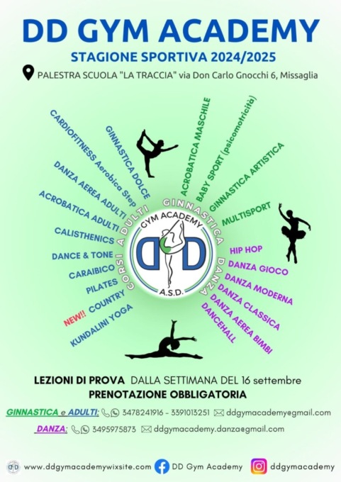 DD Gym Academy, partono i corsi della nuova stagione sportiva 2024/2025